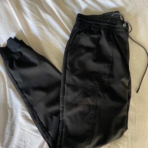 Black scrub pant joggers